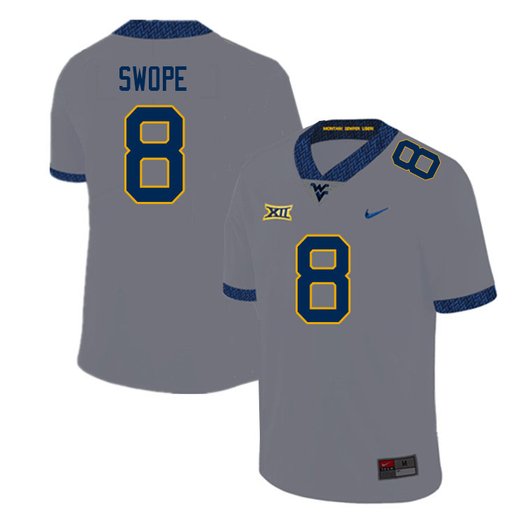 Men #8 Ronan Swope West Virginia Mountaineers College Football Jerseys Sale-Gray - Click Image to Close
